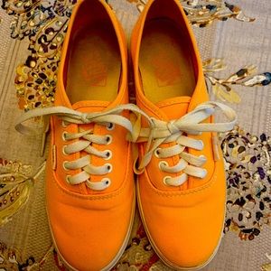 Vans shoes.  Orange/tangerine.  Women 7, Men 5.5.